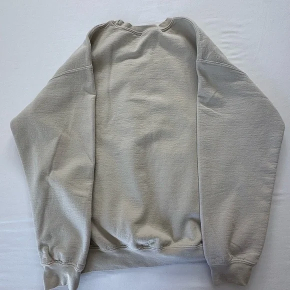 Gildan Cream Crewneck Sweatshirt with Black & Tan Dachshund Patch - Picture 7 of 7